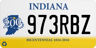 IN license plate 973RBZ