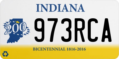 IN license plate 973RCA