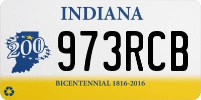 IN license plate 973RCB
