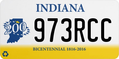IN license plate 973RCC