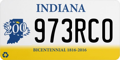 IN license plate 973RCO