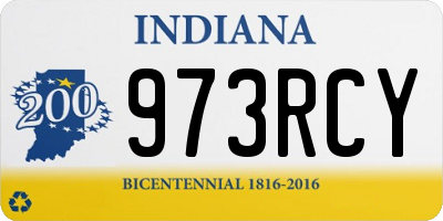 IN license plate 973RCY