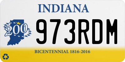 IN license plate 973RDM