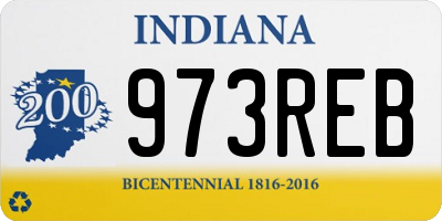 IN license plate 973REB