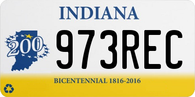 IN license plate 973REC