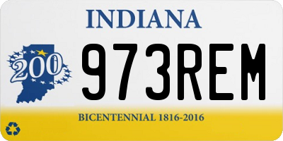IN license plate 973REM