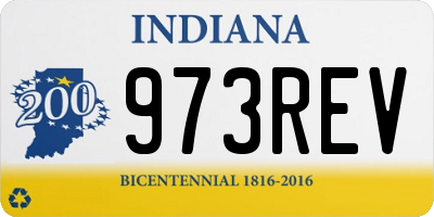 IN license plate 973REV