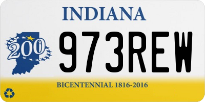 IN license plate 973REW