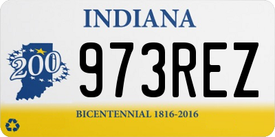 IN license plate 973REZ