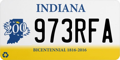 IN license plate 973RFA