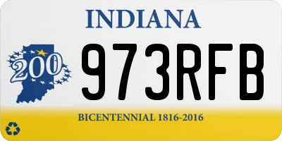 IN license plate 973RFB