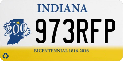 IN license plate 973RFP