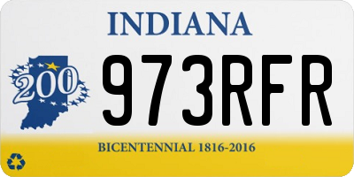 IN license plate 973RFR