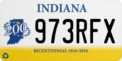 IN license plate 973RFX