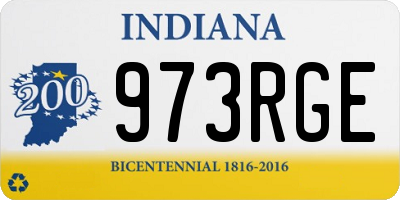 IN license plate 973RGE