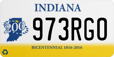 IN license plate 973RGO