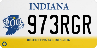 IN license plate 973RGR