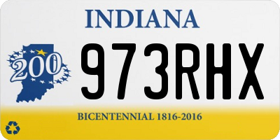 IN license plate 973RHX