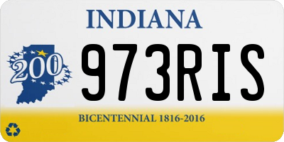 IN license plate 973RIS