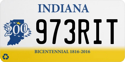 IN license plate 973RIT