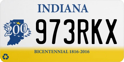 IN license plate 973RKX
