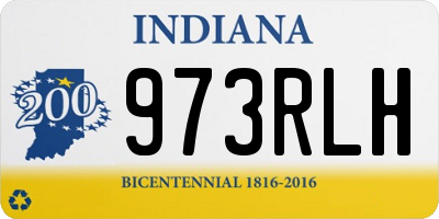 IN license plate 973RLH