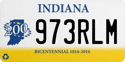 IN license plate 973RLM
