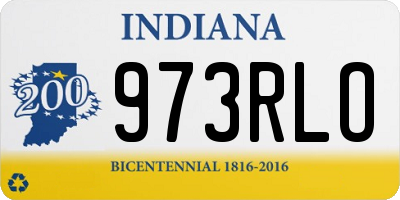 IN license plate 973RLO