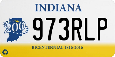 IN license plate 973RLP