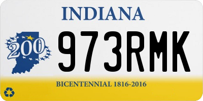 IN license plate 973RMK