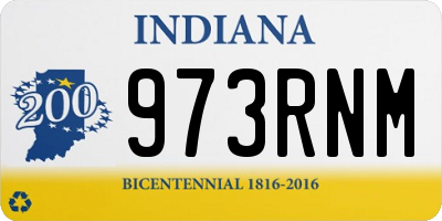 IN license plate 973RNM