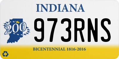IN license plate 973RNS
