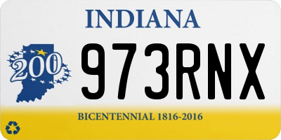 IN license plate 973RNX