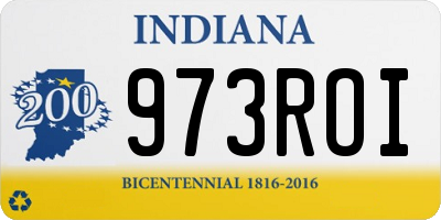IN license plate 973ROI