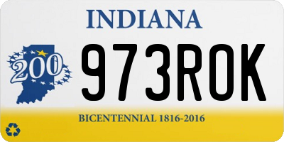 IN license plate 973ROK