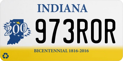 IN license plate 973ROR