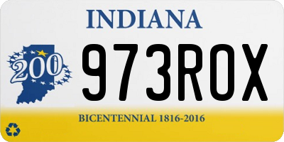 IN license plate 973ROX