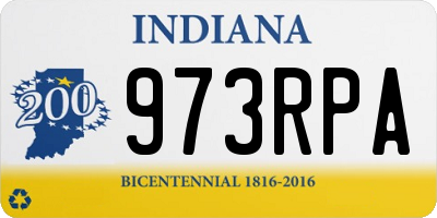 IN license plate 973RPA