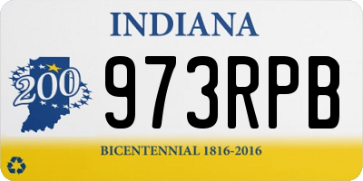 IN license plate 973RPB