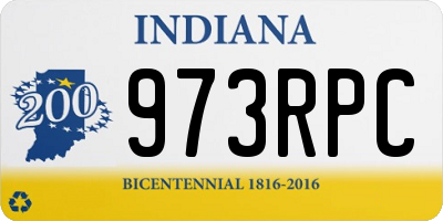 IN license plate 973RPC