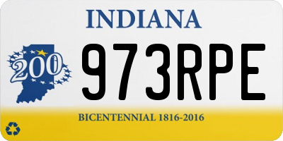 IN license plate 973RPE