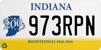 IN license plate 973RPN