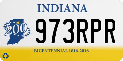 IN license plate 973RPR