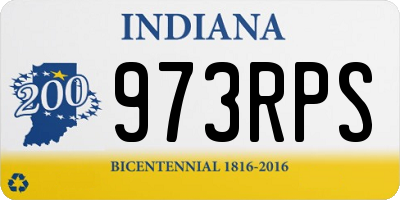 IN license plate 973RPS