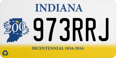 IN license plate 973RRJ