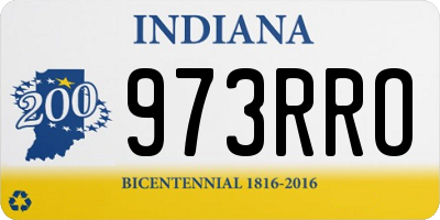 IN license plate 973RRO