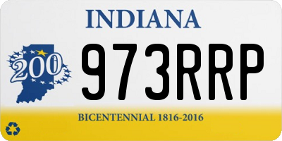 IN license plate 973RRP
