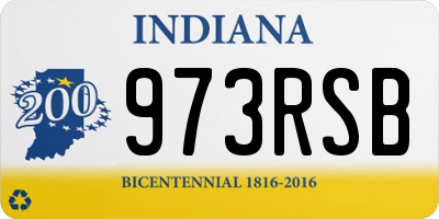 IN license plate 973RSB