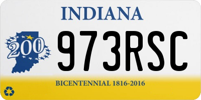 IN license plate 973RSC