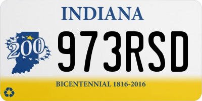 IN license plate 973RSD